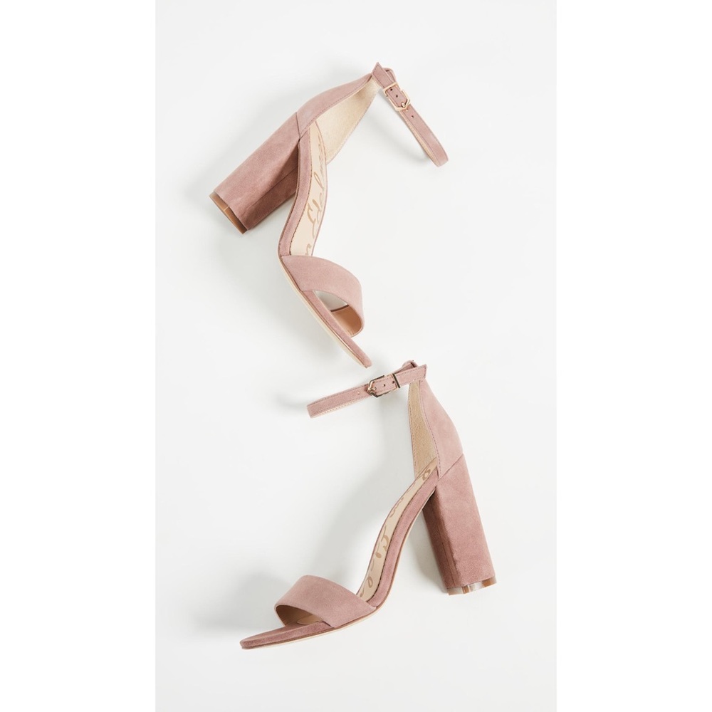 SAM EDELMAN SUEDE YARO SANDALS IN DUSTY ROSE PINK SIZE 9.5